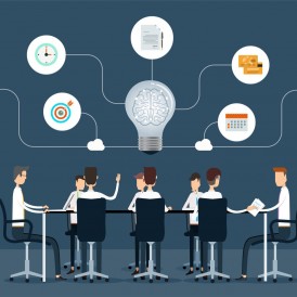 business teamwork meeting and brainstorm concept